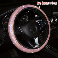 Colorful Glitter PU Leather Steering Wheel Cover Soft Car Supplies