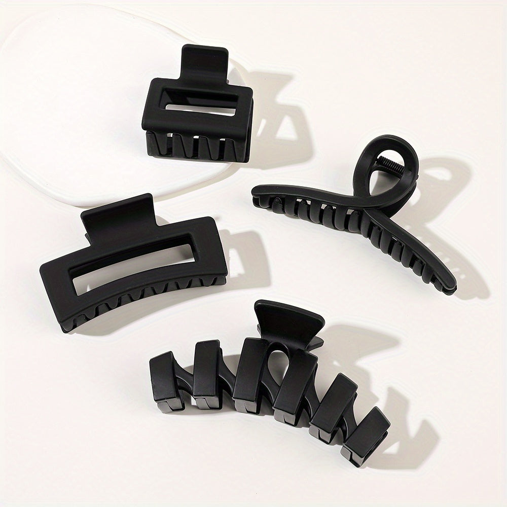 4pcs Classic Square Hair Claw Set for Women Girls