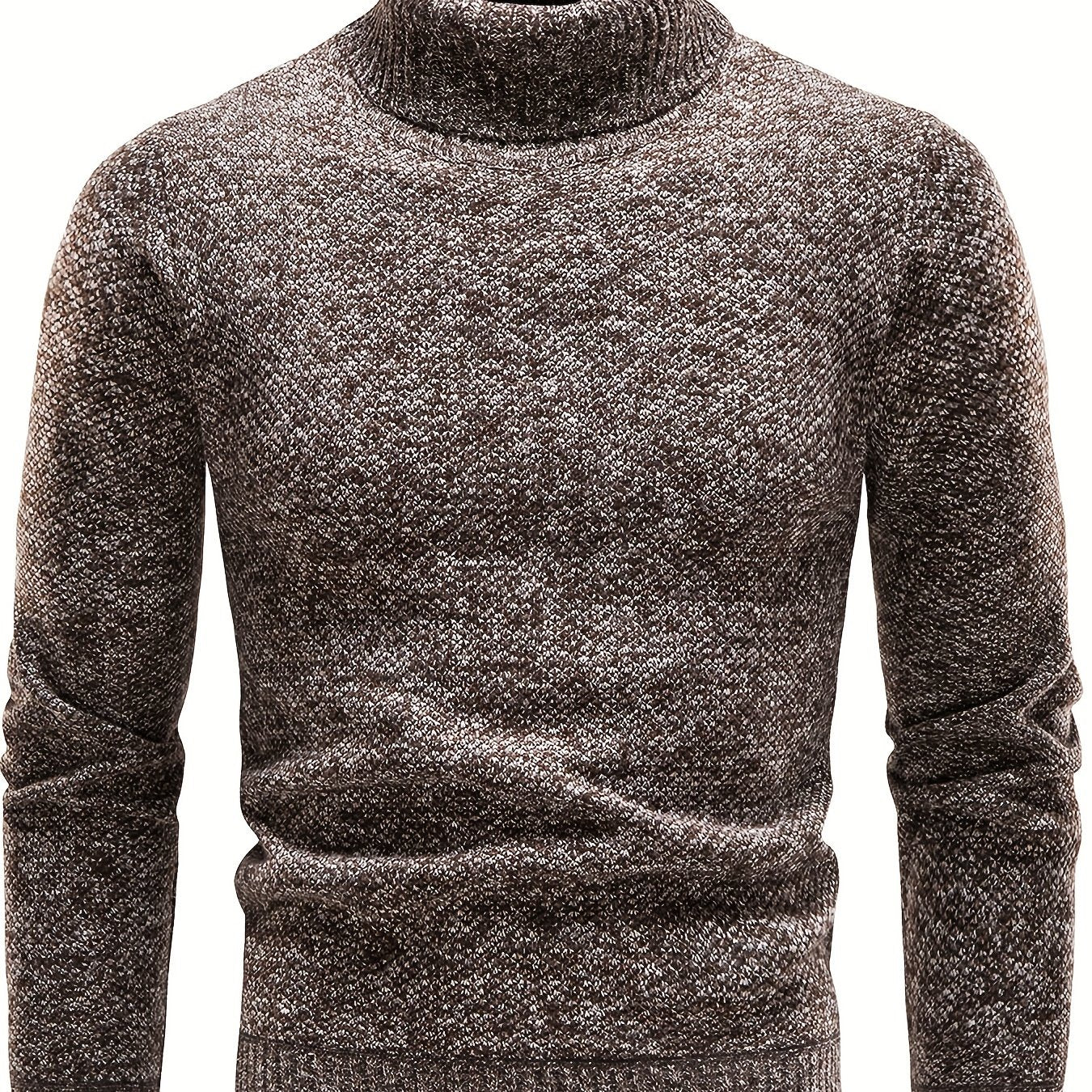 Men's Turtleneck Knit Sweater Slim Fit Pullover for Fall & Winter