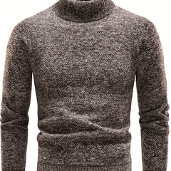 Men's Turtleneck Knit Sweater Slim Fit Pullover for Fall & Winter
