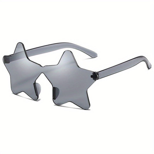 Star Rimless Sunglasses For Women Men UV400