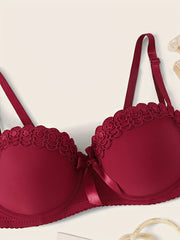 Bow Tie Push Up Bra Women's Lingerie