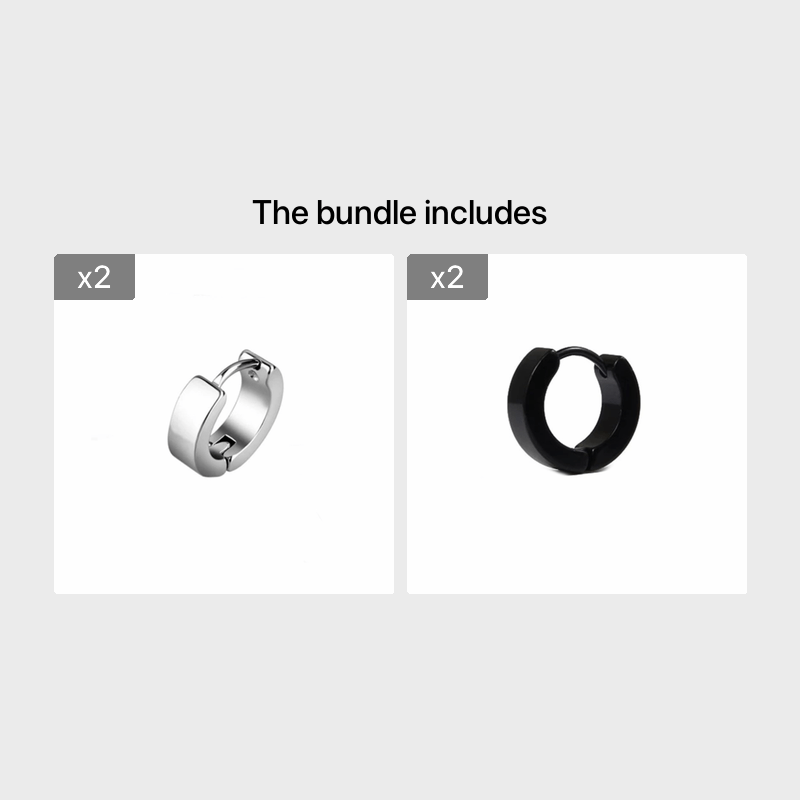 Men's Titanium Steel Ear Buckle Punk Studs