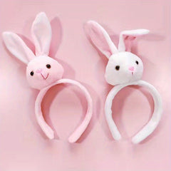 2pcs Plush Headband for Washing Face Spa Makeup Rabbit Ears Flower