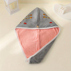 Colorful Palm Pattern Hair Drying Cap Soft Towel