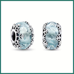 Silver Plated Round Charm Pendant for Beaded Bracelet