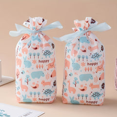 Ribbon Drawstring Bag Christmas Gift Bag Nougat Baking Halloween Candy Bag