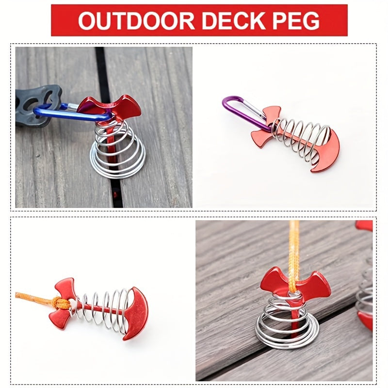 5PCS Windproof Aluminium Tent Pegs with Spring Buckle