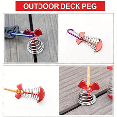 5PCS Windproof Aluminium Tent Pegs with Spring Buckle