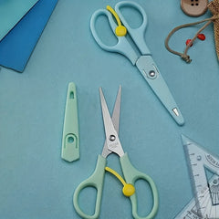 2pcs Stainless Steel Scissors With Cover - Ideal for School, Office, Home