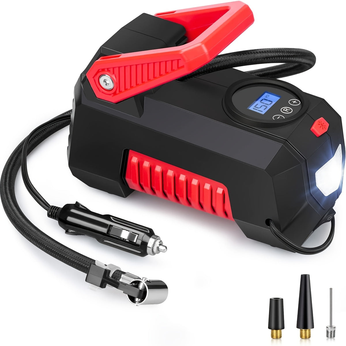 150 PSI Auto Air Compressor Tire Inflator Pump with Digital Display & Flashlight