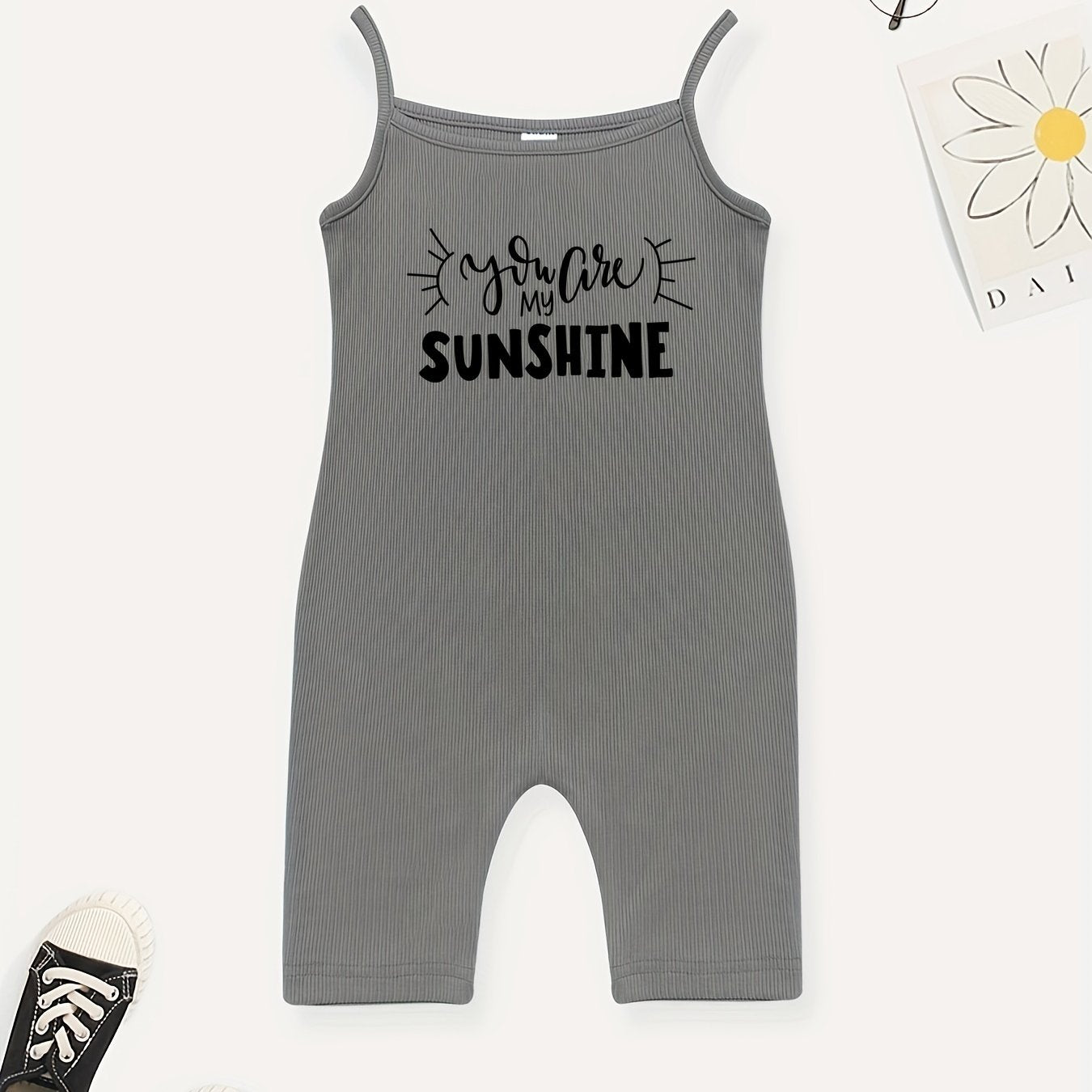Toddler Girls Letter SUNSHINE Cami Rompers Kids Summer Clothes