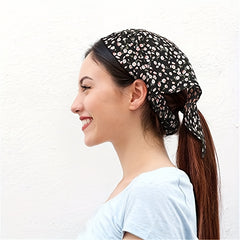 Women's Triangle Towel Elastic Hairband Floral Head Scarf Hair Band Boho Style