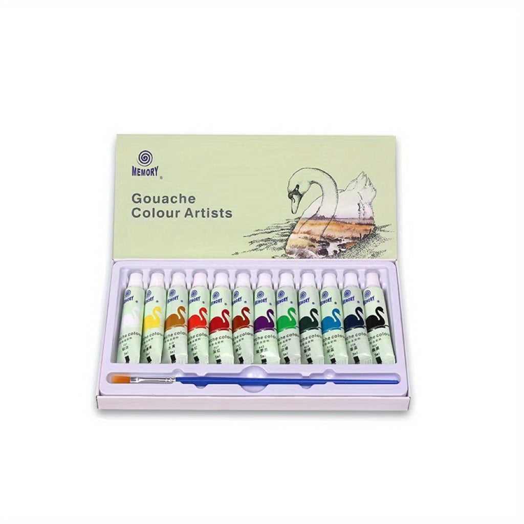 Watercolor Paint Set 12/24 Colors Beginner Painting 5ml Full Coverage