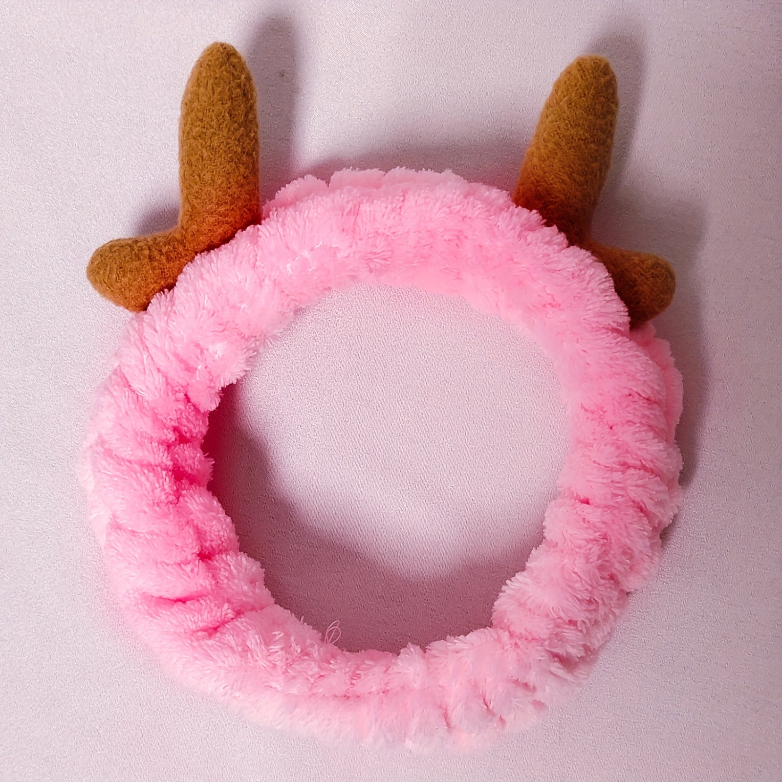 Cartoon Antlers Ear Headband Elastic Makeup Headband Plush Hair Band