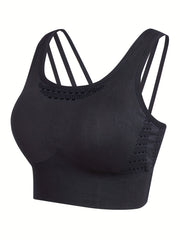  Seamless High Elastic Sports Bra with Removable Pads