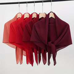 Solid Chiffon Scarf Pleated Hijab Shawl Head Wrap Scarves