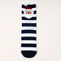 4 Pairs Christmas Print Socks Women's Stockings Comfy & Mid Tube Hosiery