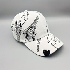 Couple Baseball Cap & Heart Printed Dad Hat Sun Hat