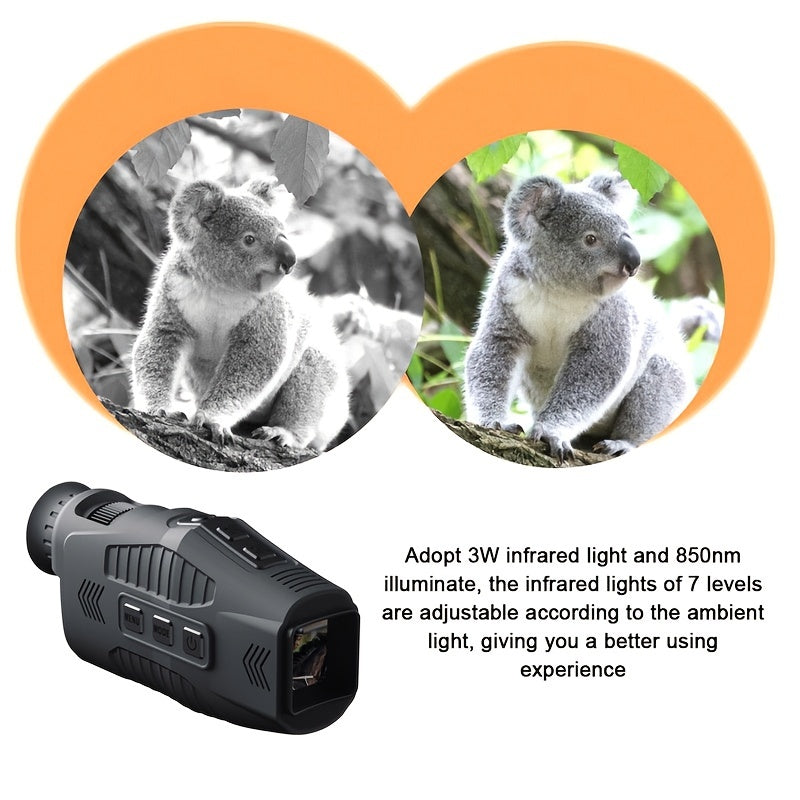 1080p Night Vision Monocular with 128GB Memory - Ideal for Camping & Travel