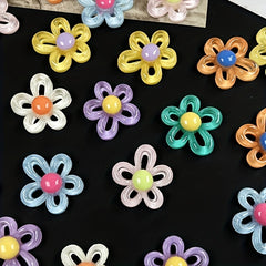 10pcs Hollow Flower Resin Accessories for DIY Phone Case Hair Access