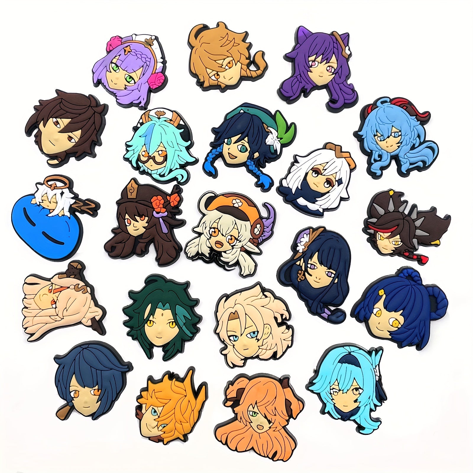 21pcs Anime Figure Charm Shoe Decorations Cartoon PVC Shoe Charms Casual Style