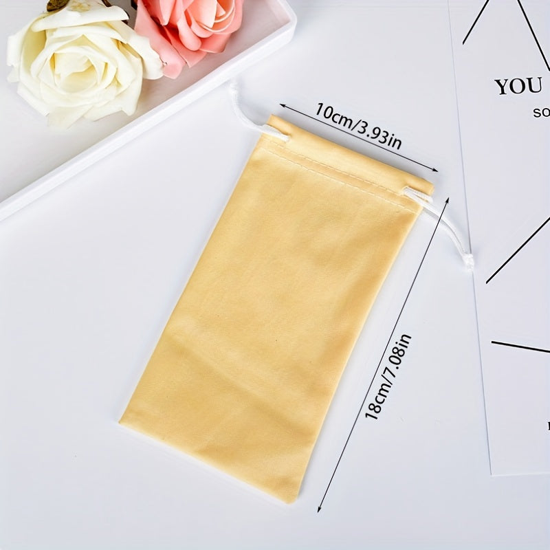Microfiber Sunglasses Bag Drawstring Dustproof Soft Eyewear Container