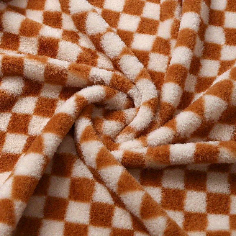 Rabbit Fur Checkerboard Plush Soft Comfortable Hat Shoes Pillow Bag Toy