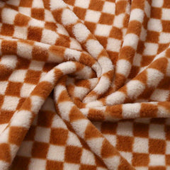 Rabbit Fur Checkerboard Plush Soft Comfortable Hat Shoes Pillow Bag Toy