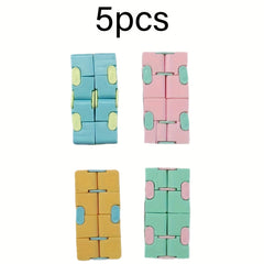 5pcs Macaron 2x2 Infinite Flip Cube Toy Finger Fidget Spinner
