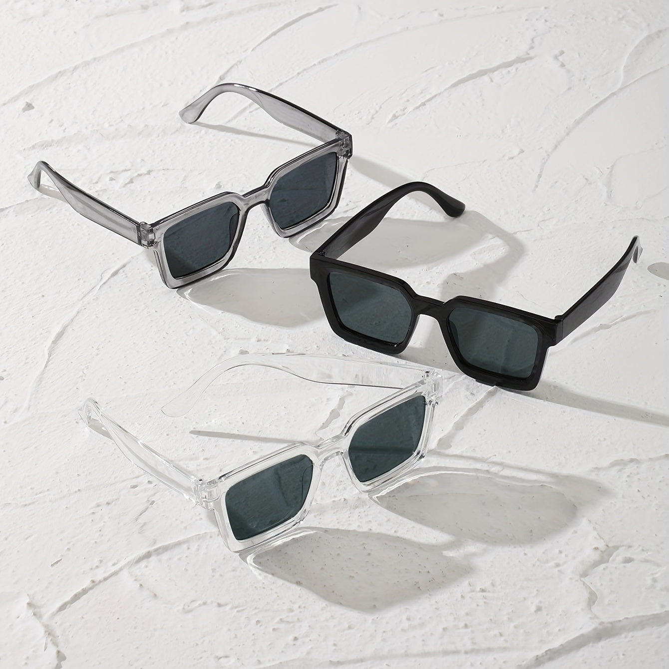 3 Pairs Square Sunglasses Anti Glare UV400