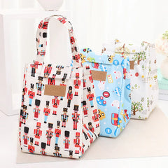Mini Portable Insulated Tote Bag for Women Lunch Box Student Handbag