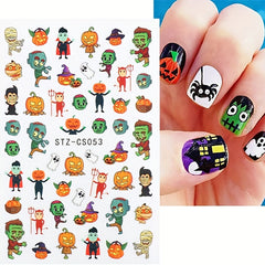Halloween Nail Art Stickers 3D Self Adhesive Designs