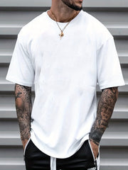 Casual Stretch Short Sleeve Crew Neck Graphic T-shirt for Men