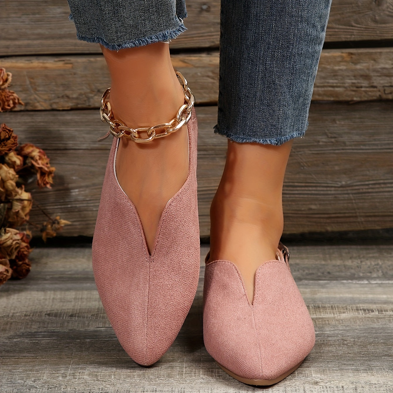 Lightweight Closed Toe Slip On Shoes with Buckle Strap Details