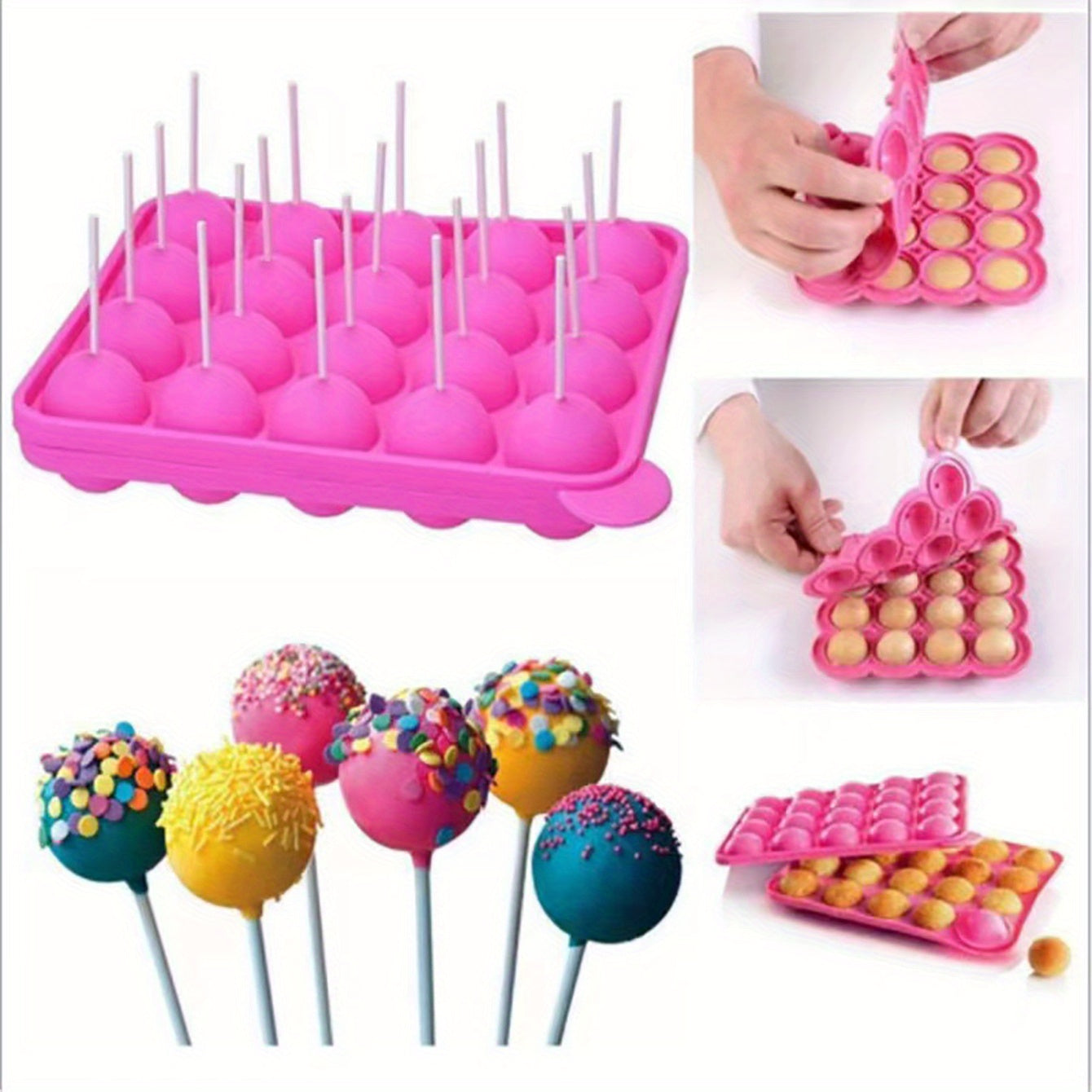 3D Silicone Lollipop Mold 20 Cavities Round Candy Mold