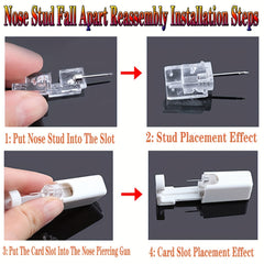 11PCS Nose Piercing Gun Disposable Safety Kit w/Nose Rings Studs