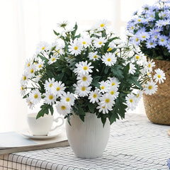 9 Forks Artificial Daisy Flower Real Touch Arrangement Home Wedding Office Decor