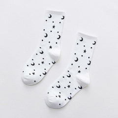 Star Print Mid Tube Socks Women's Stockings
