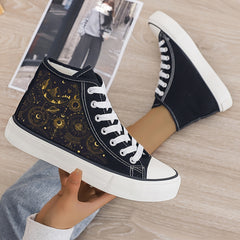 Mysterious Planet Plush Lined Thermal Chunky Canvas Sneakers