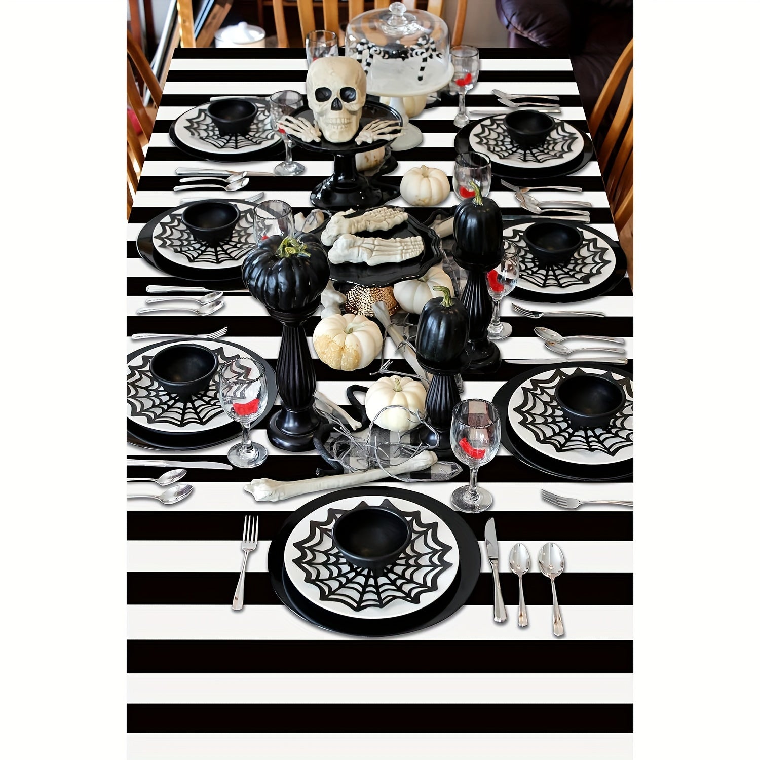 Christmas Nightmare Disposable Plastic Tablecloth Rectangular Party Decoration
