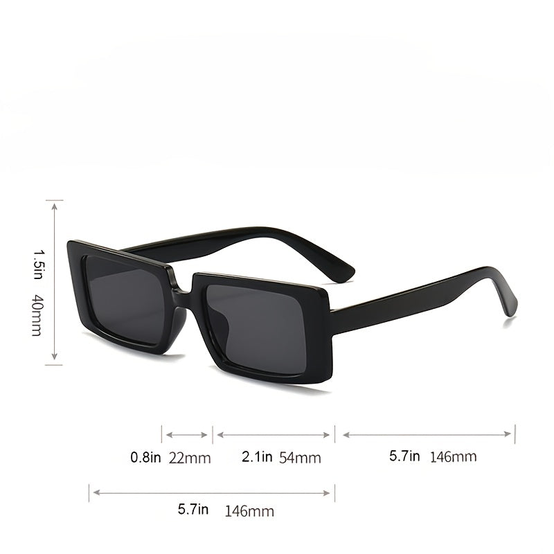 Y2K Vintage Rectangle Sunglasses Chunky Frame 90s Shades