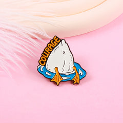 Courage Duck Brooch Pin Men Women Novelty Pins Bags Jackets Hats