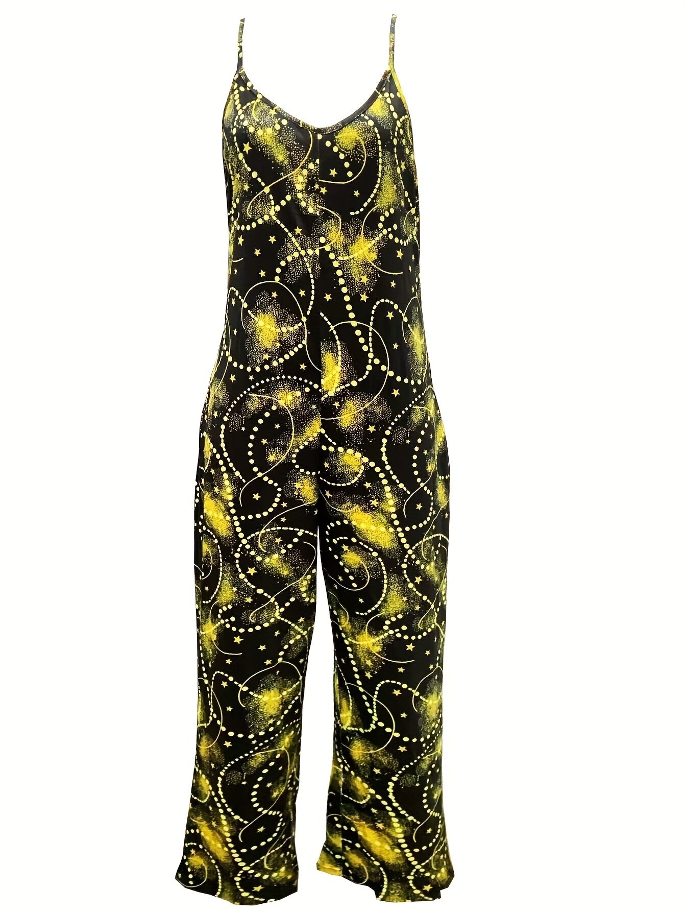  Allover Print Wide Leg Cami Jumpsuit