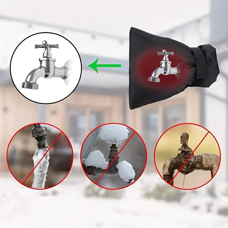 2pcs Reflective Antifreeze Faucet Cover for Winter Protection