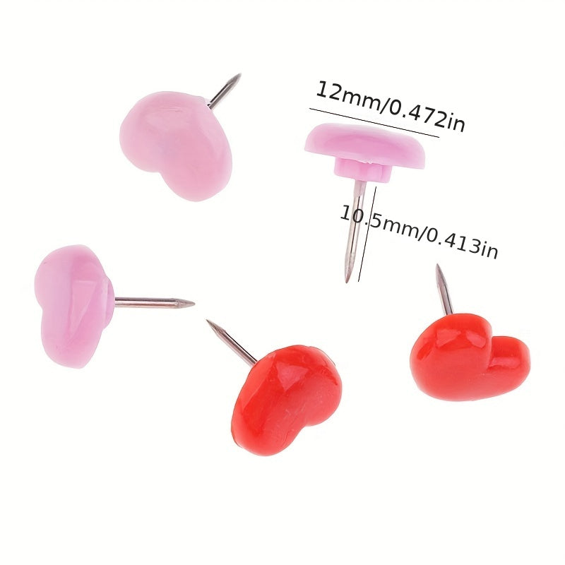 100pcs Heart Pattern Push Pin Home Office Decorative Supplies