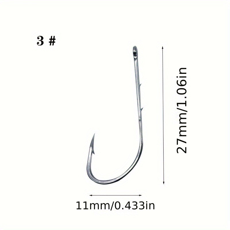 50pcs Long Shank Barbed Bait Holder Fishing Hook
