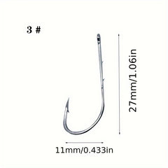 50pcs Long Shank Barbed Bait Holder Fishing Hook
