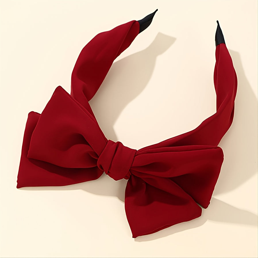 Sweet Solid Bow Knot Hairband Hair Accessories