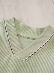 Toddler Pajama Set V Neck Pullover Top Pants Set